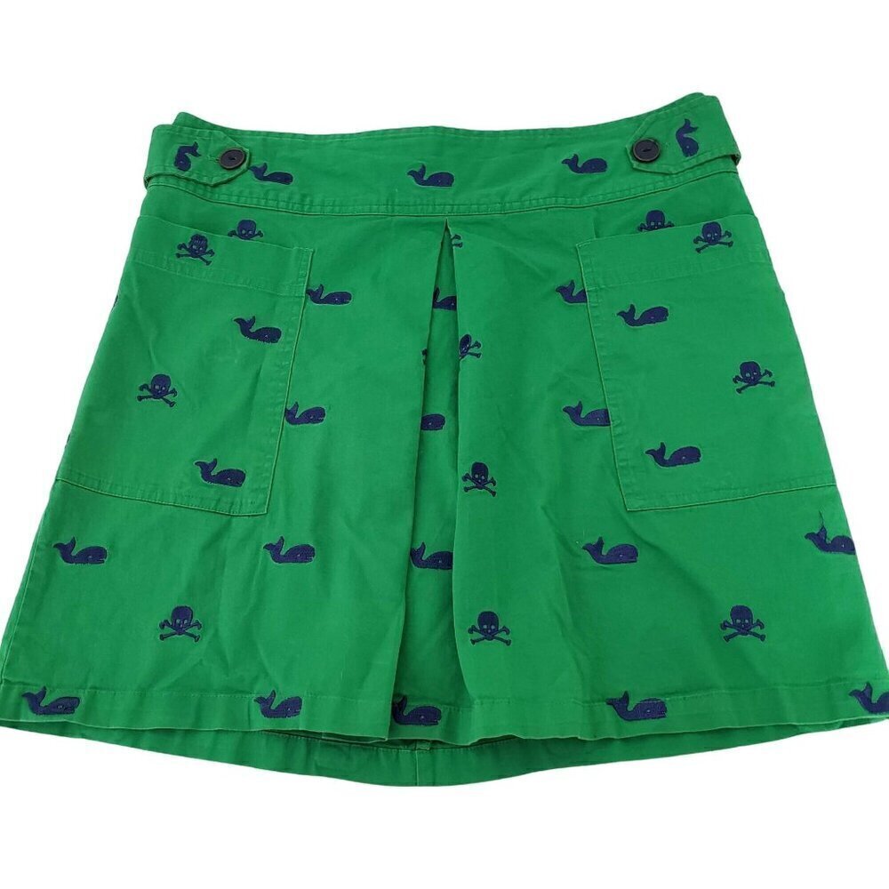 Libertine for Target Embroidered Skirt Whale Skull Stretch Green Juniors Size 9